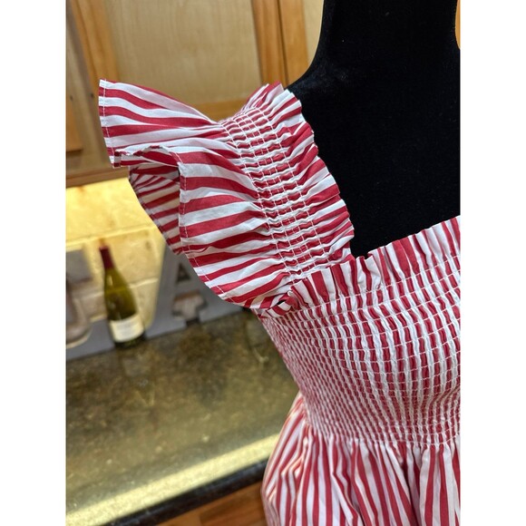 HILL HOUSE The Elizabeth Nap Dress in Cherry Stripe Size M NWOT - Picture 4 of 10